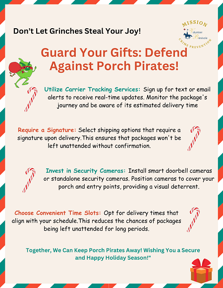 Poster giving tips relating to package security